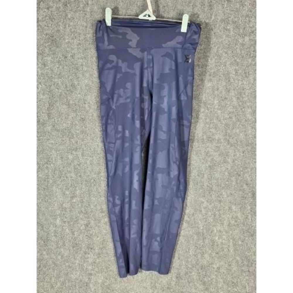 Better Bodies Navy‎ Blue Camo High Waist Leggings Womens XL Side Pockets Workout